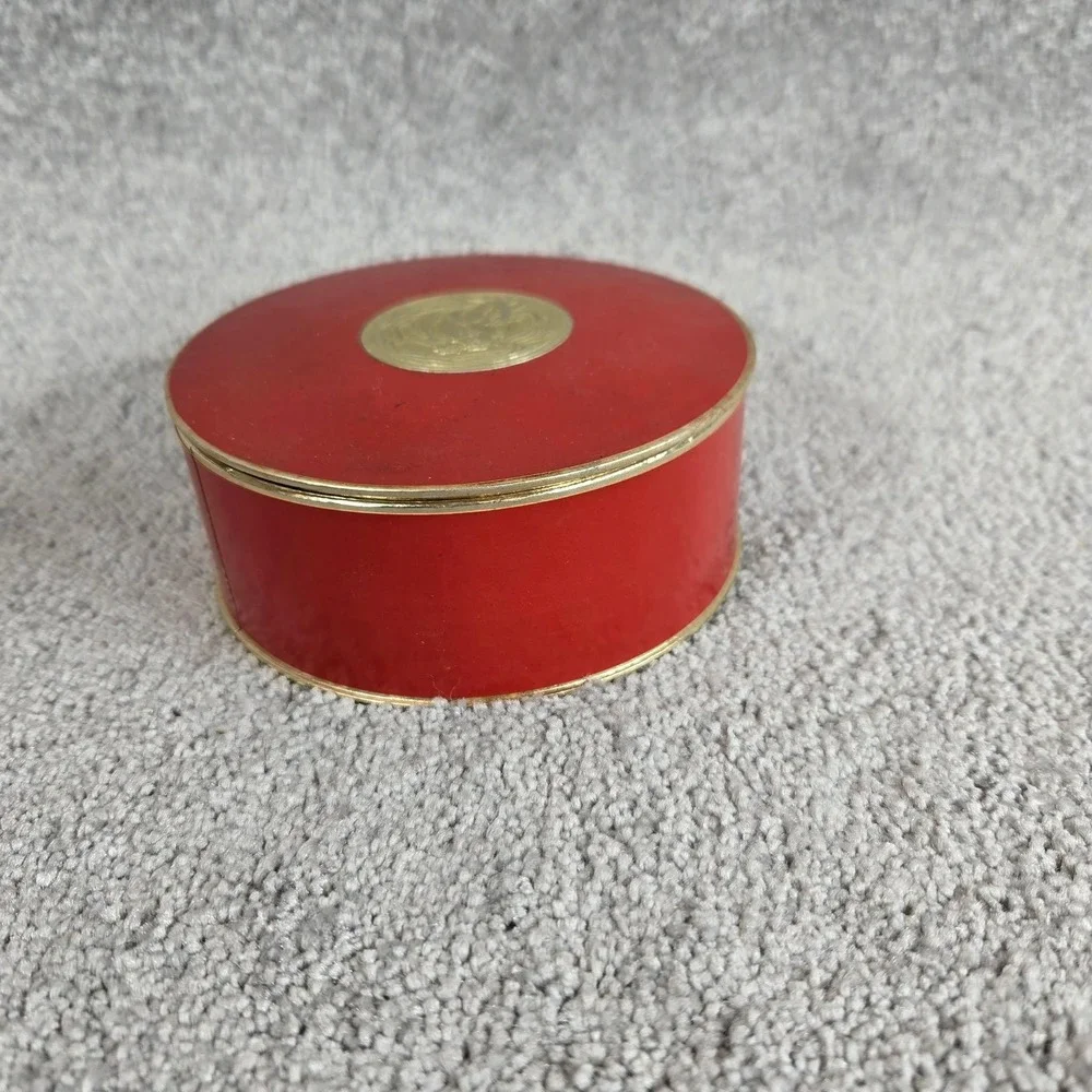 Charles Revson Ciara Dusting Powder Red Gold Vintage Vanity Box Women